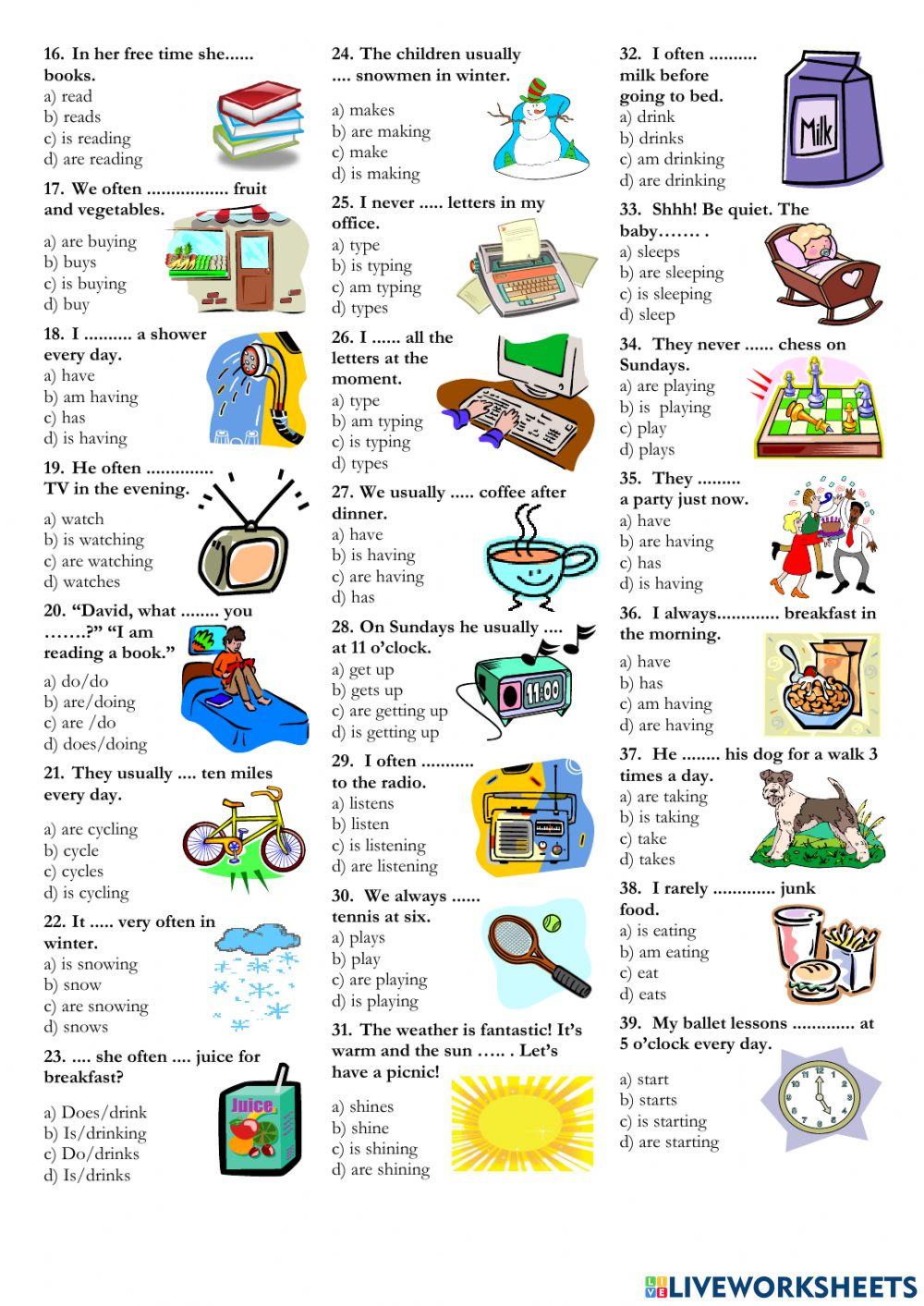 Present simple - present continuous