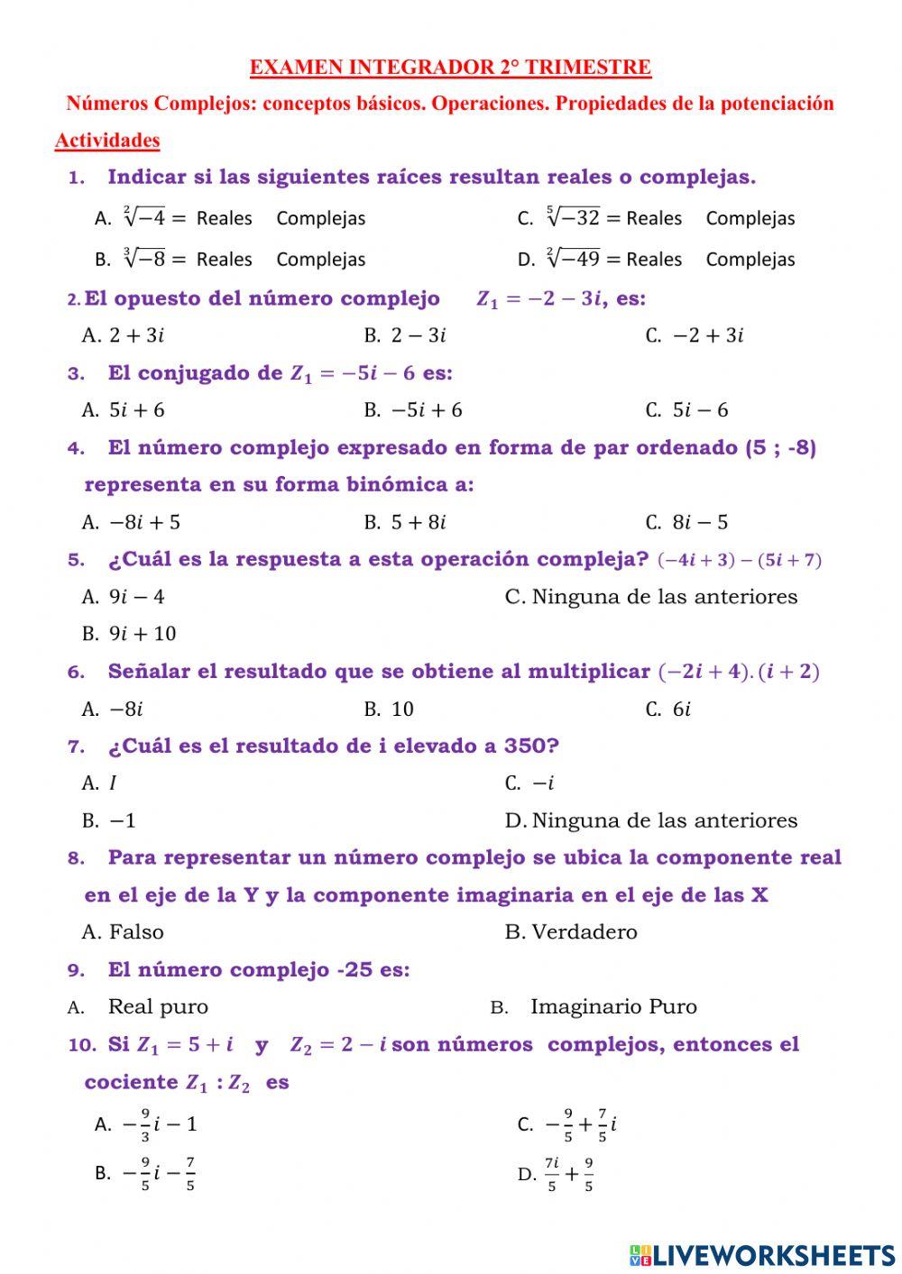 Examen Integrador 2° trimestre