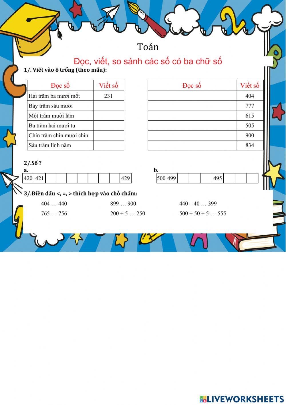 Toán thứ ba ngày 7-9-2021