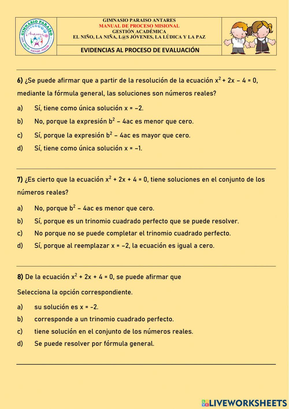 Ecuaciones de segundo grado