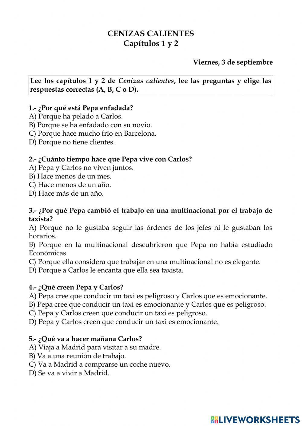 Cenizas calientes. Capítulos 1 y 2 Cenizas calientes. Capítulos 1 y 2