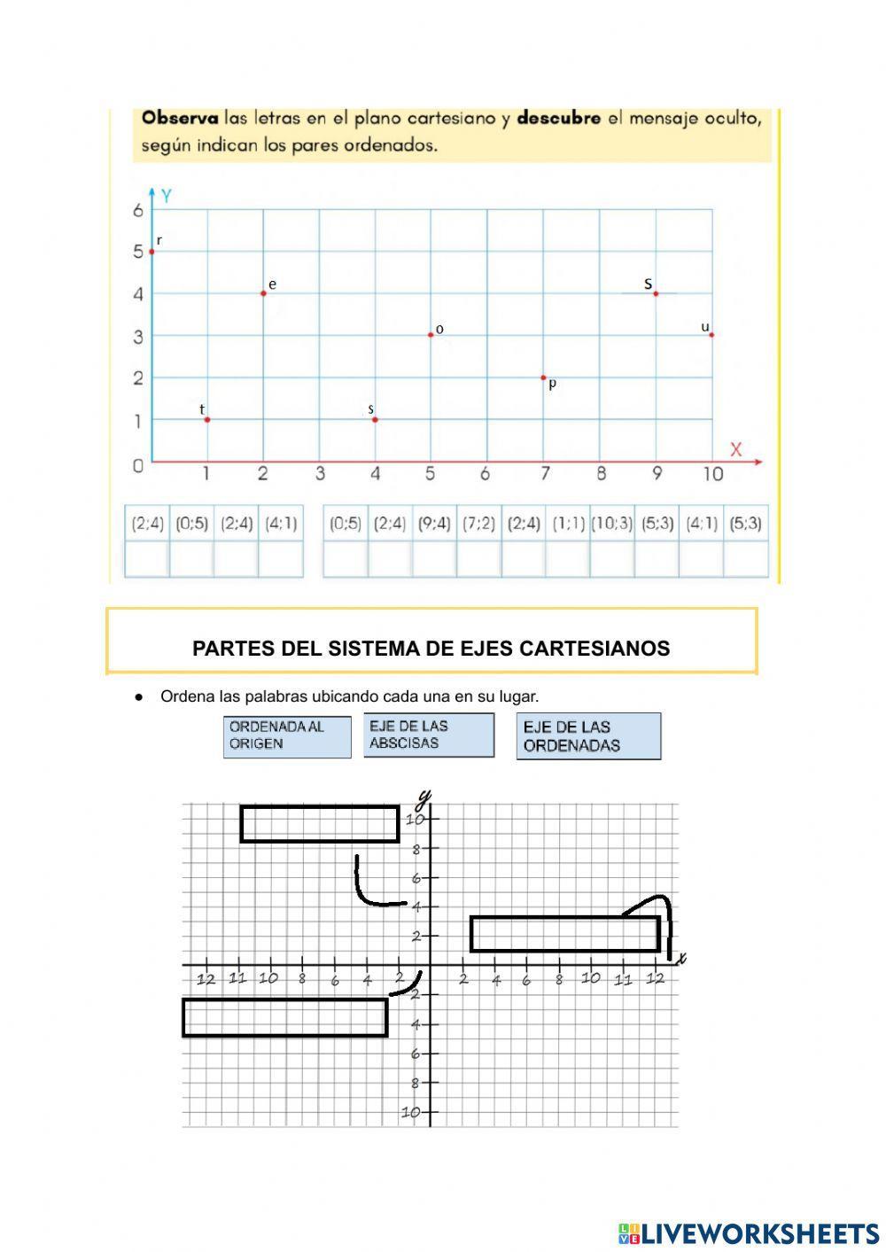 Punto en el plano - Sistema de Eje cartesiano