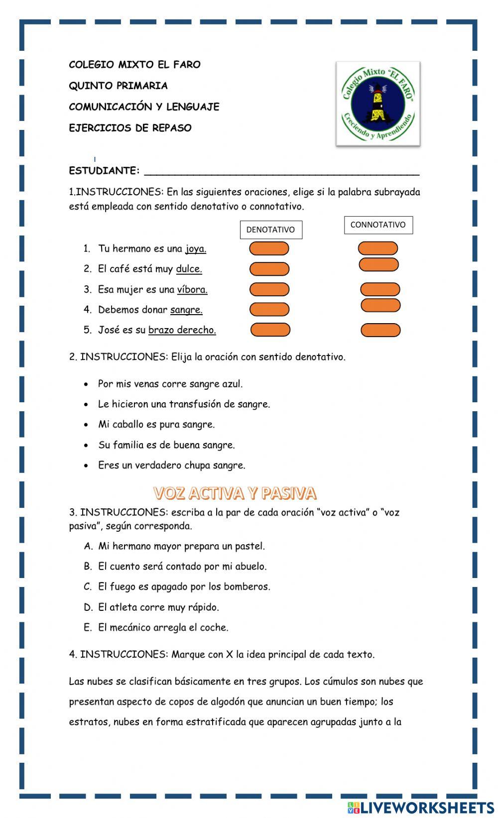 Ejercicios de repaso