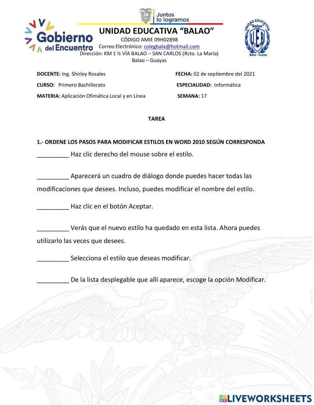 Estilos de Word 2010