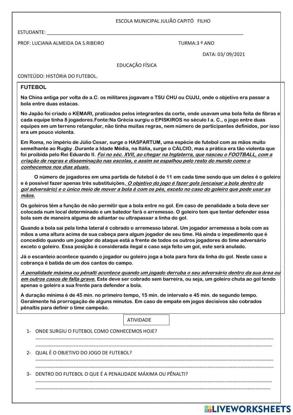 Aula de educação física