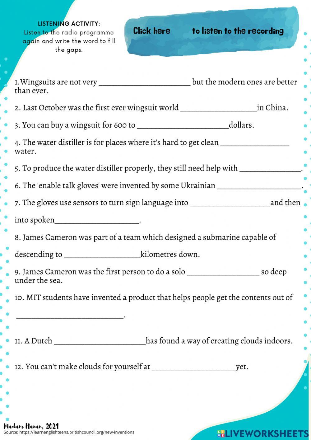 F1 l70 listening activity