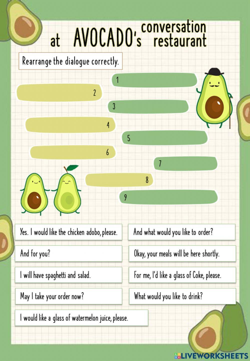 Conversation at the restaurant