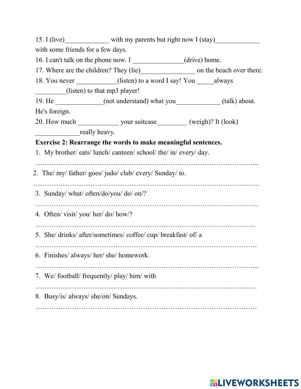 Present simple-Present continuous