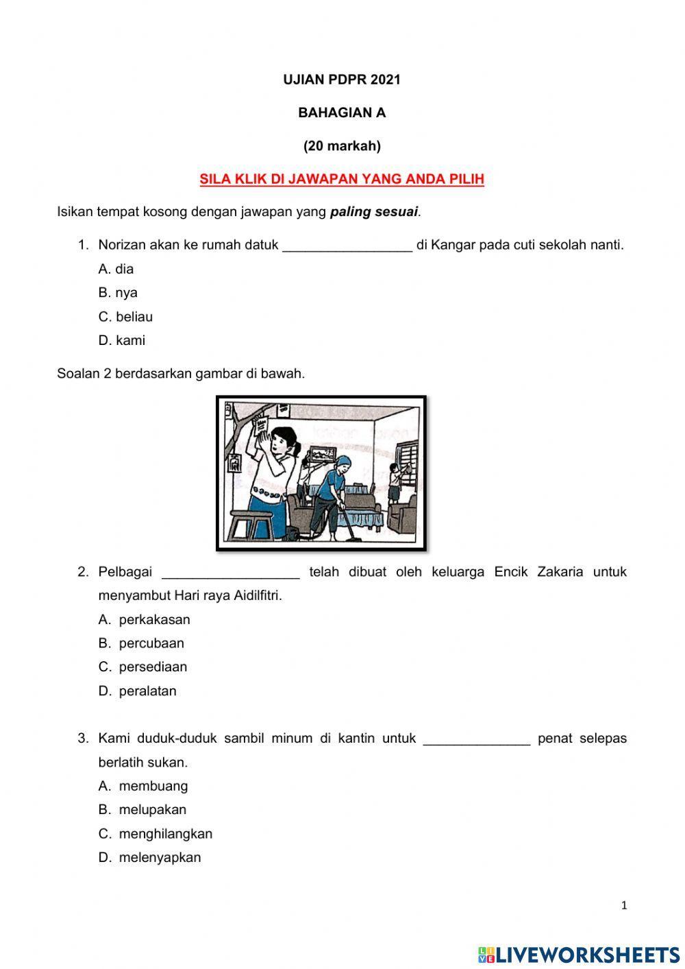 Bahasa melayu pemahaman