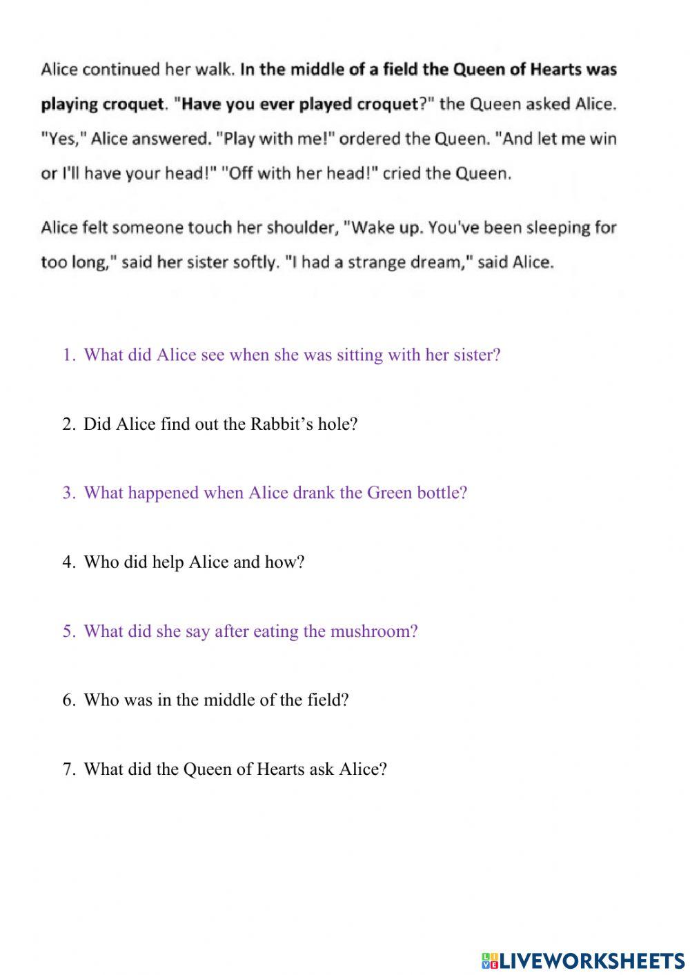 Reading comprehension