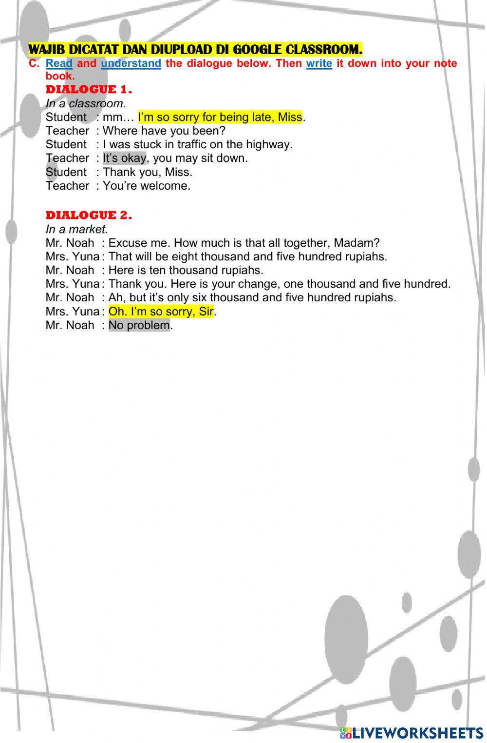 Meeting 7: apologizing