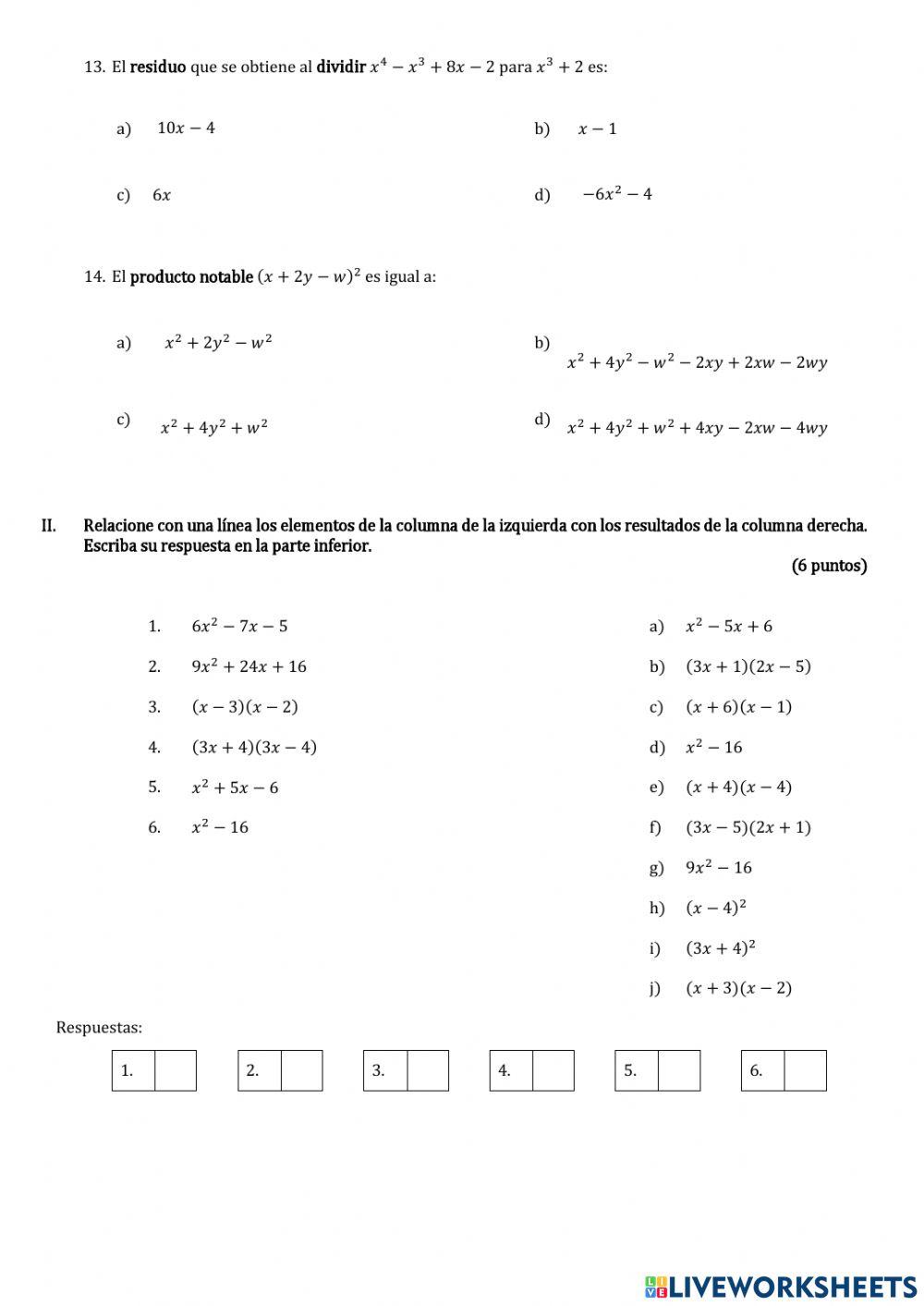 Prueba de diagnostico décimo