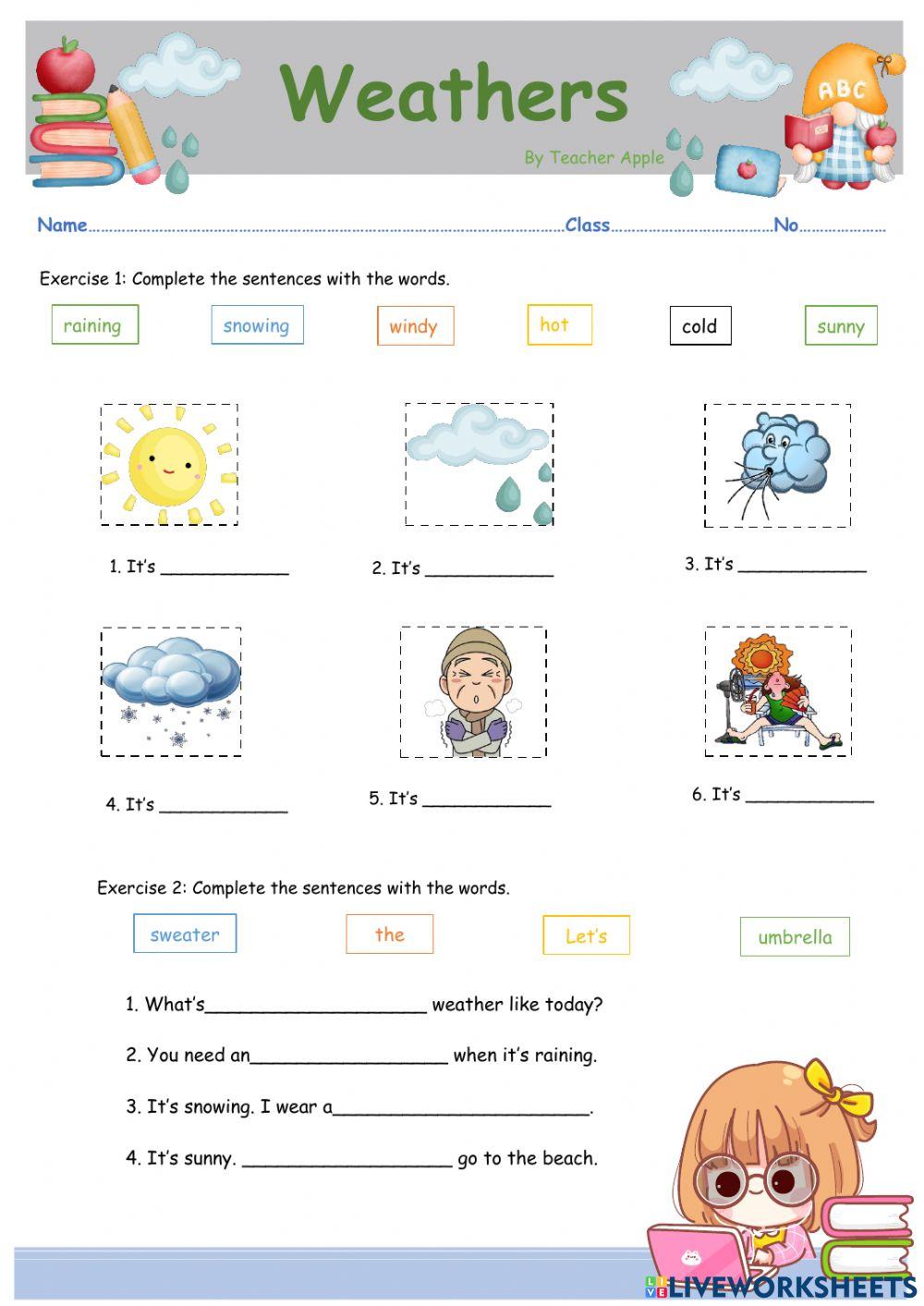 แบบฝึกหัดเรื่อง weathers 