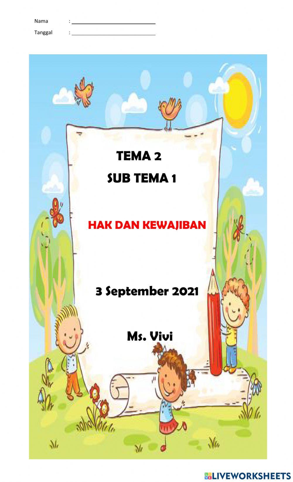 Latihan Tema 2 Hak dan Kewajiban