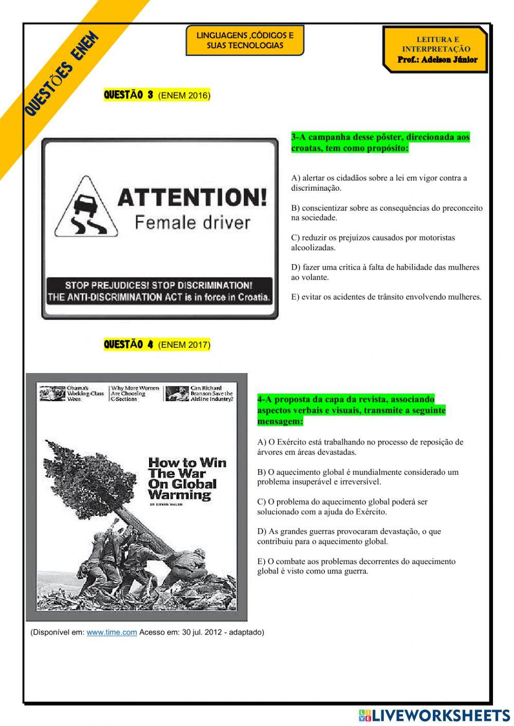 Questões Enem (inglês)