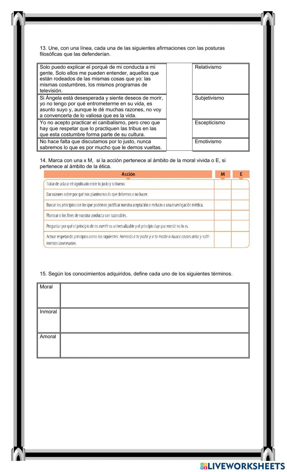 Evaluación Filosofía 9