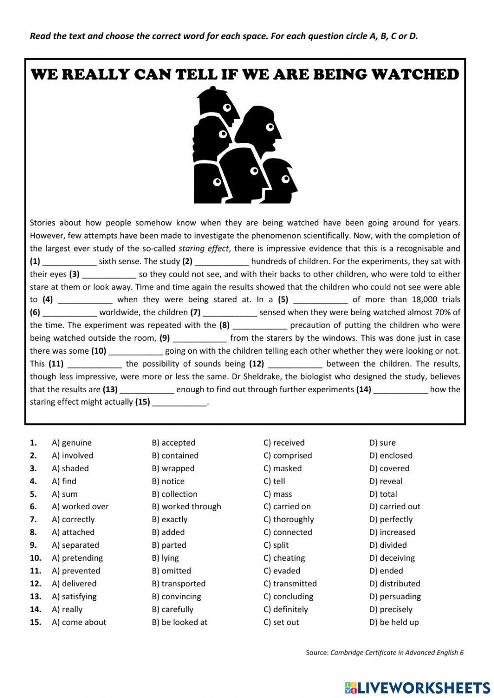 We really can tell if we are being watched