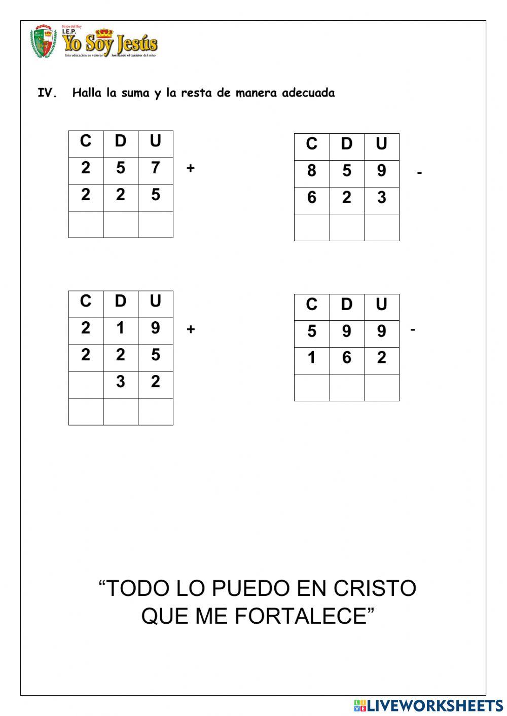 Evaluación de MATEMÁTICA