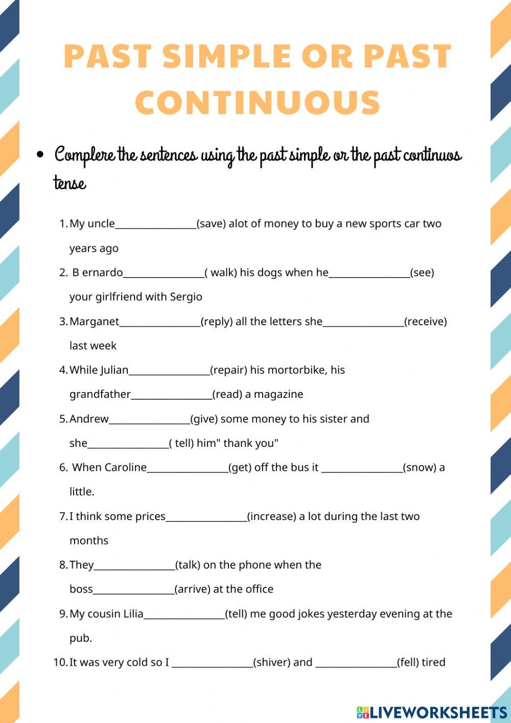 Past simple and past continuous