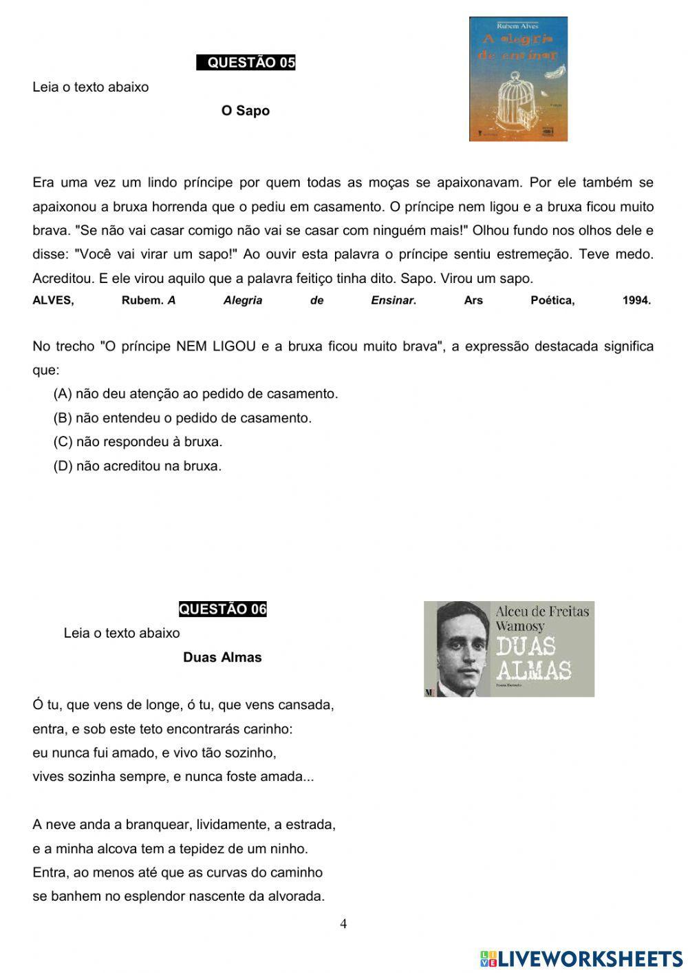 2ª Intervenção pedagógica de Língua Portuguesa