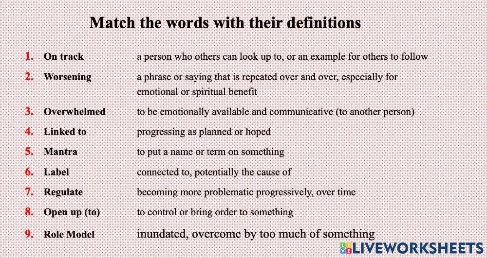 EHI- Vocabulary  Module 6 week 19