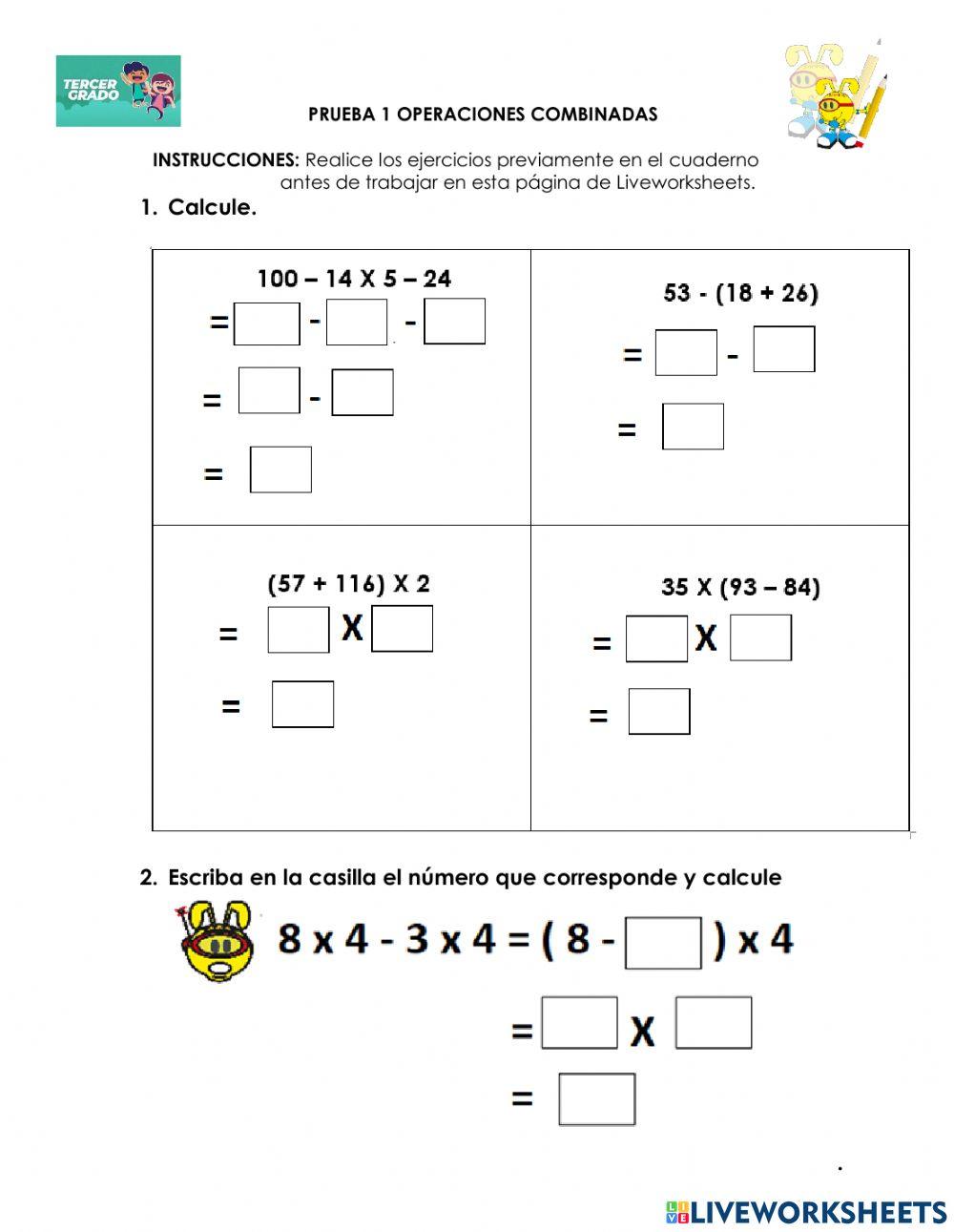 Operaciones combinadas