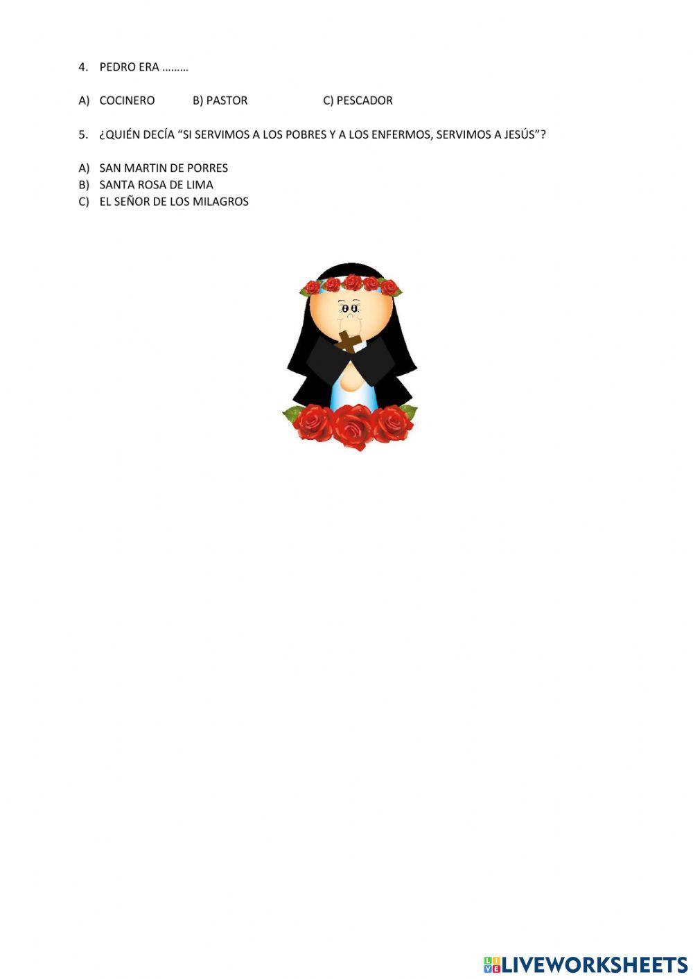 Examen mensual  religión