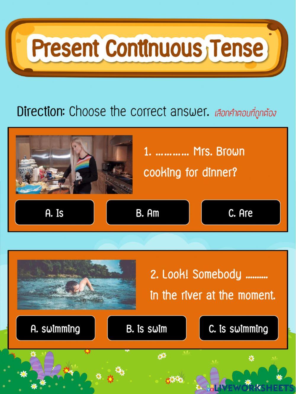 Present continuous tense