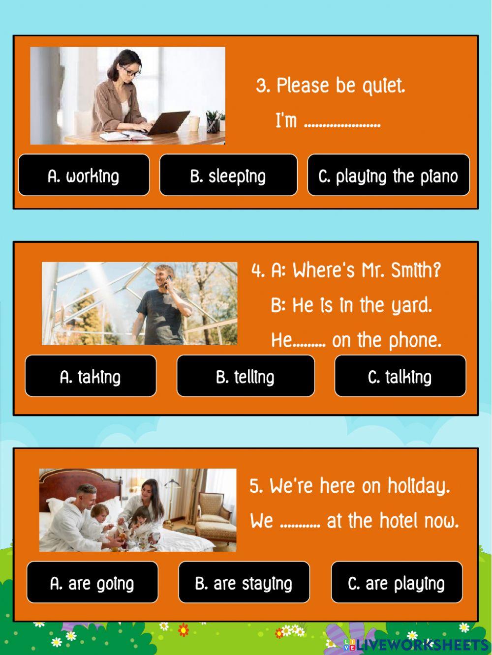 Present continuous tense