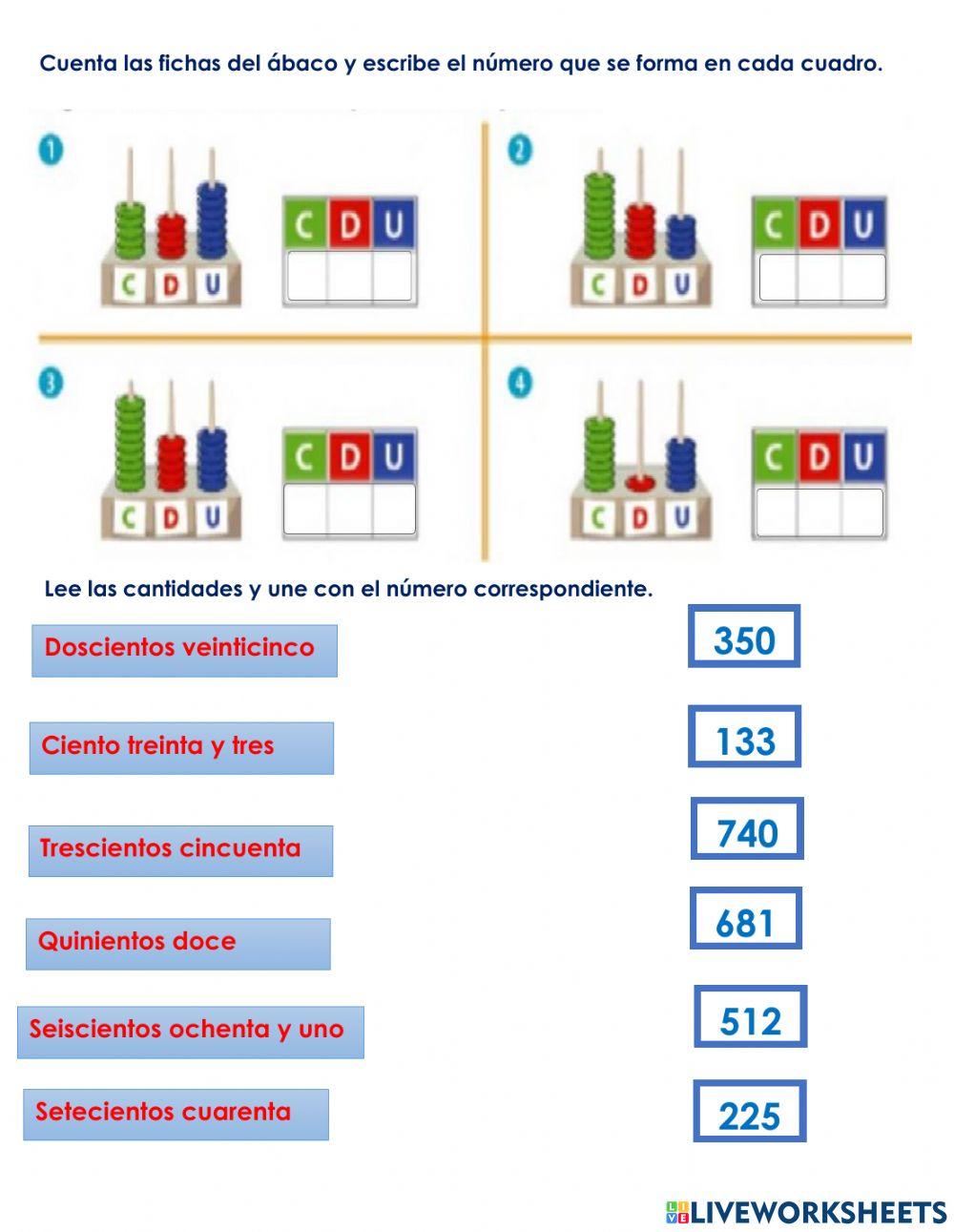 Repaso de números hasta 999