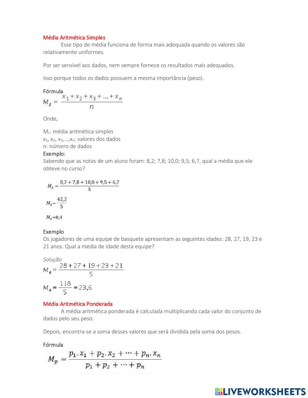 Estatística - Moda .Média e Mediana