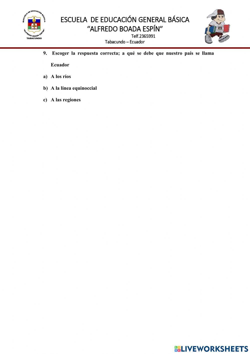 Evaluación diagnóstica de Estudios Sociales