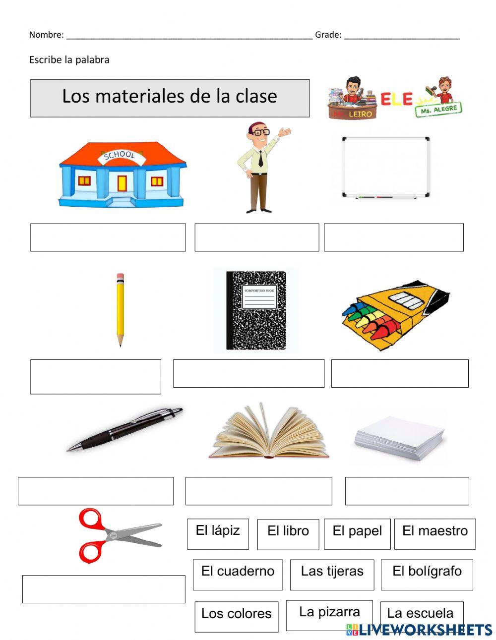 Los materiales de la clase