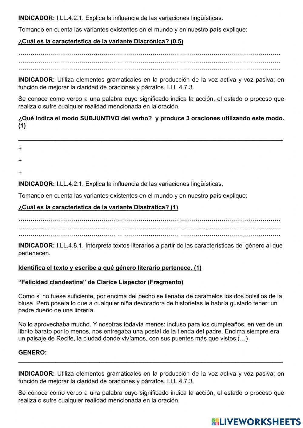 Evaluación diagnóstica 9no