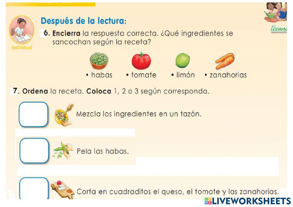 La receta de cocina