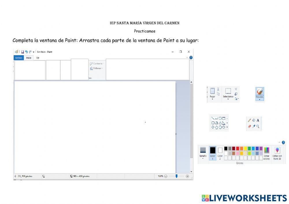 Partes dela Ventana de Paint