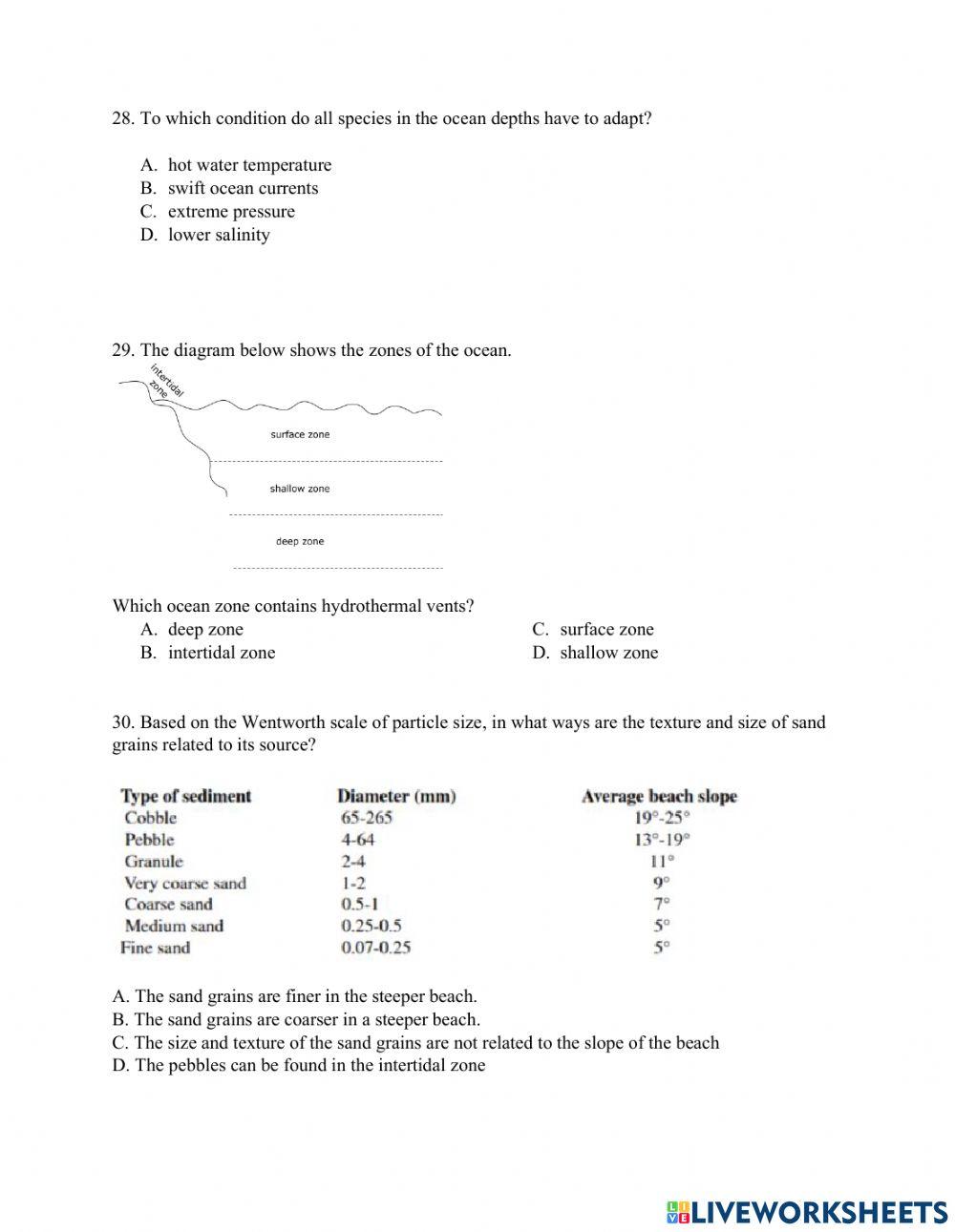 Marine Biology MP1 Long Test