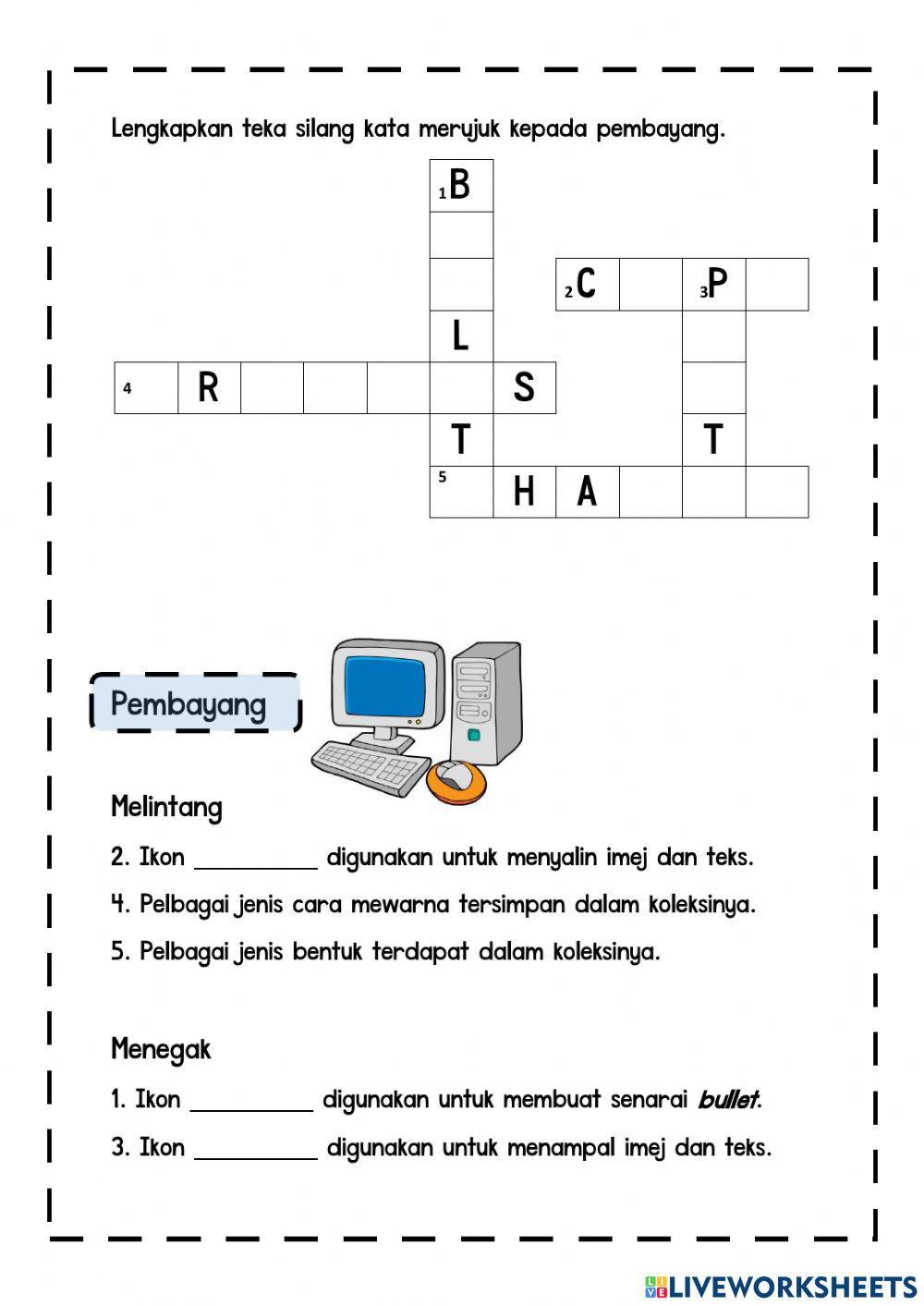 Teka Silang Kata Free Worksheet Live Worksheets