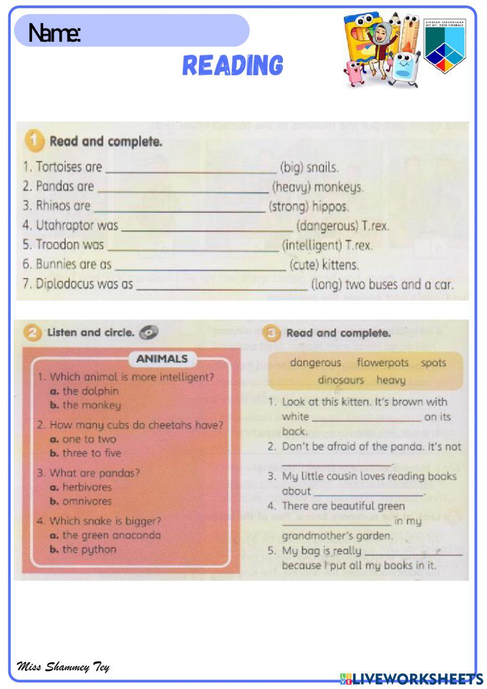 Get Smart Plus 4 Amazing Animals revison 8