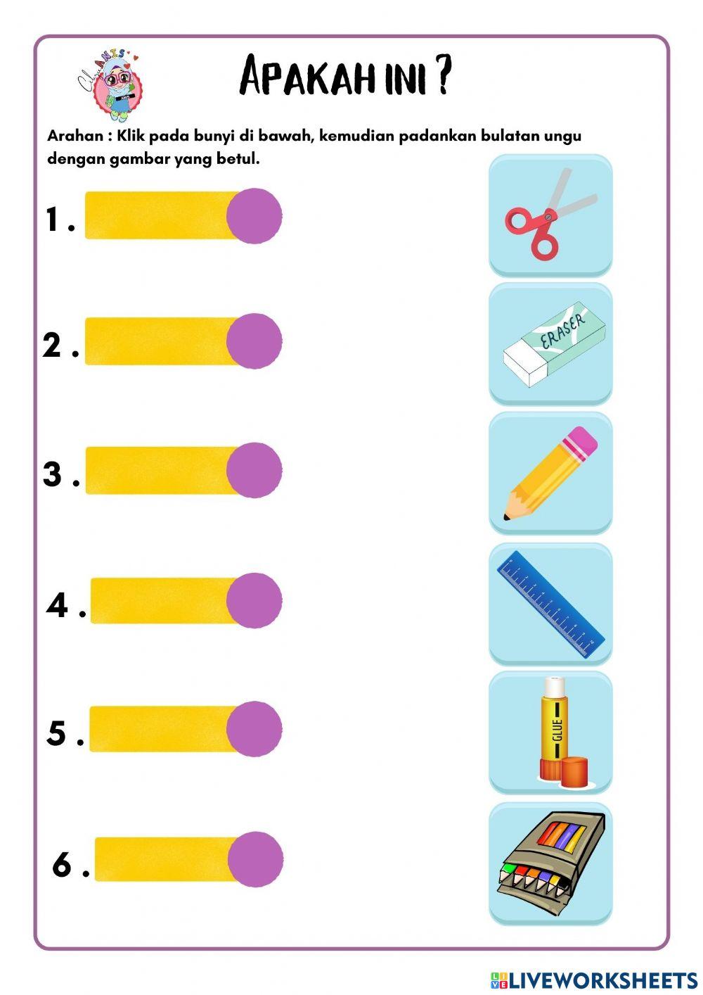 Menamakan Bahan (Alat Tulis)