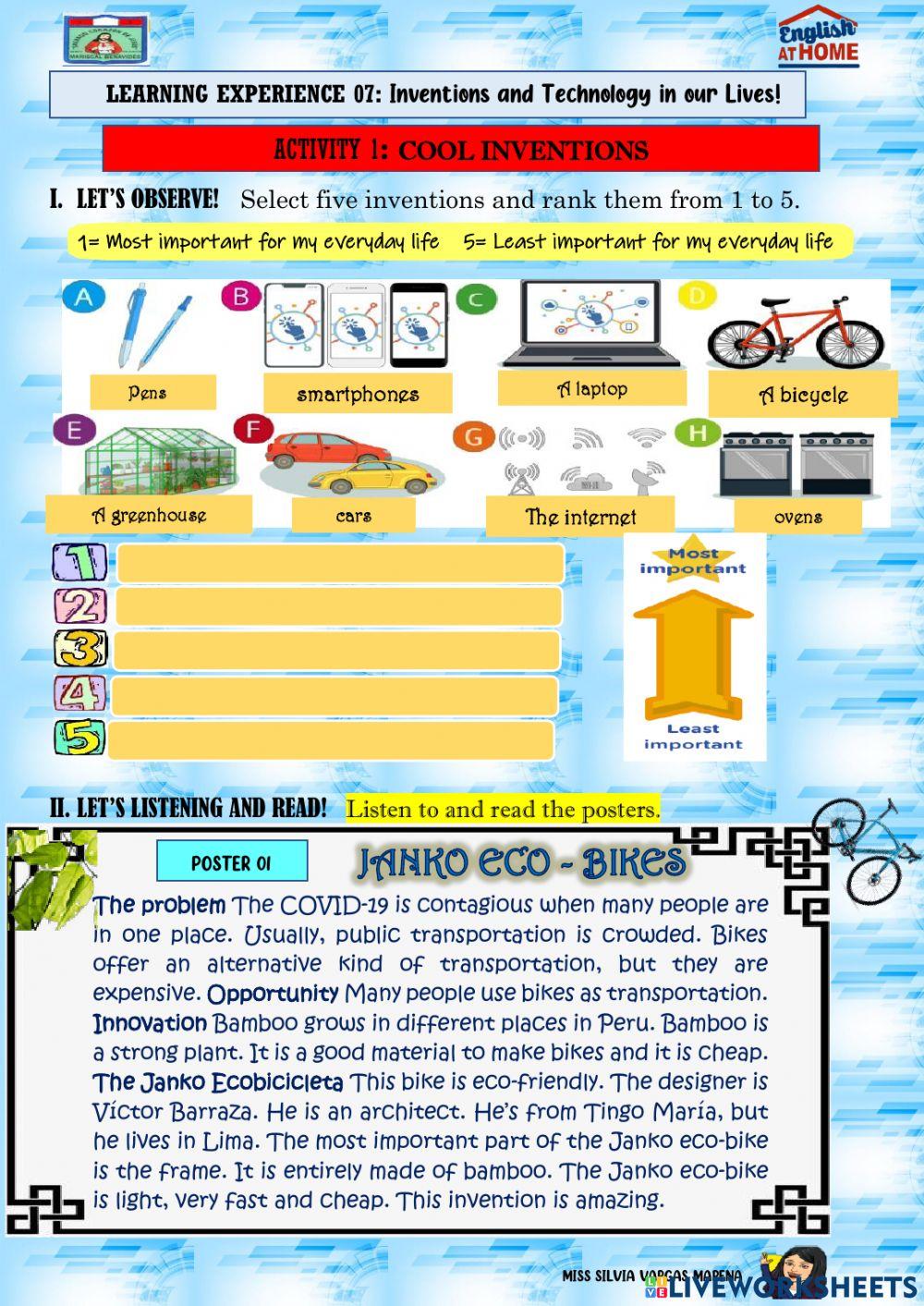 Activity 1: cool inventions
