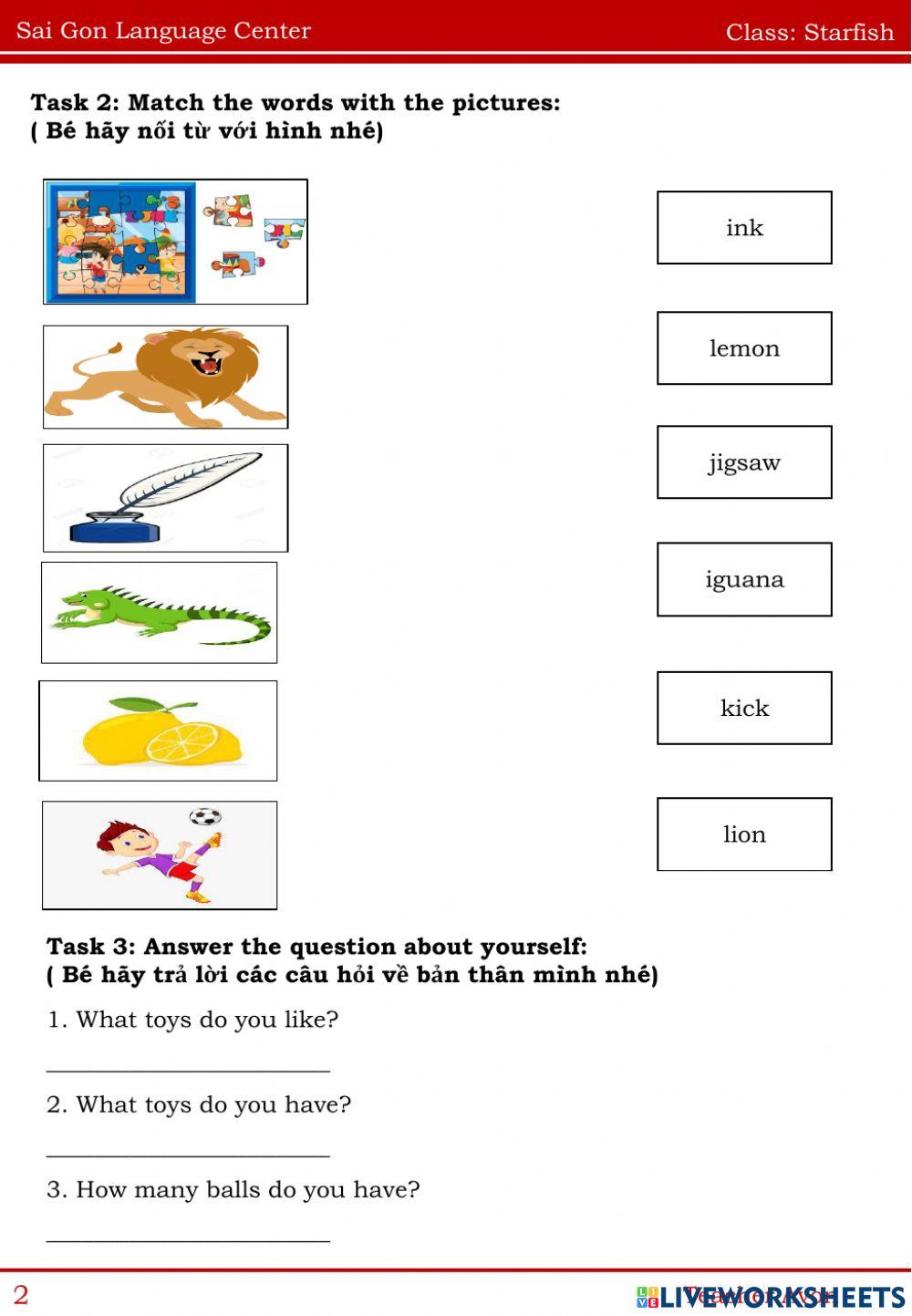 Worksheet starfish