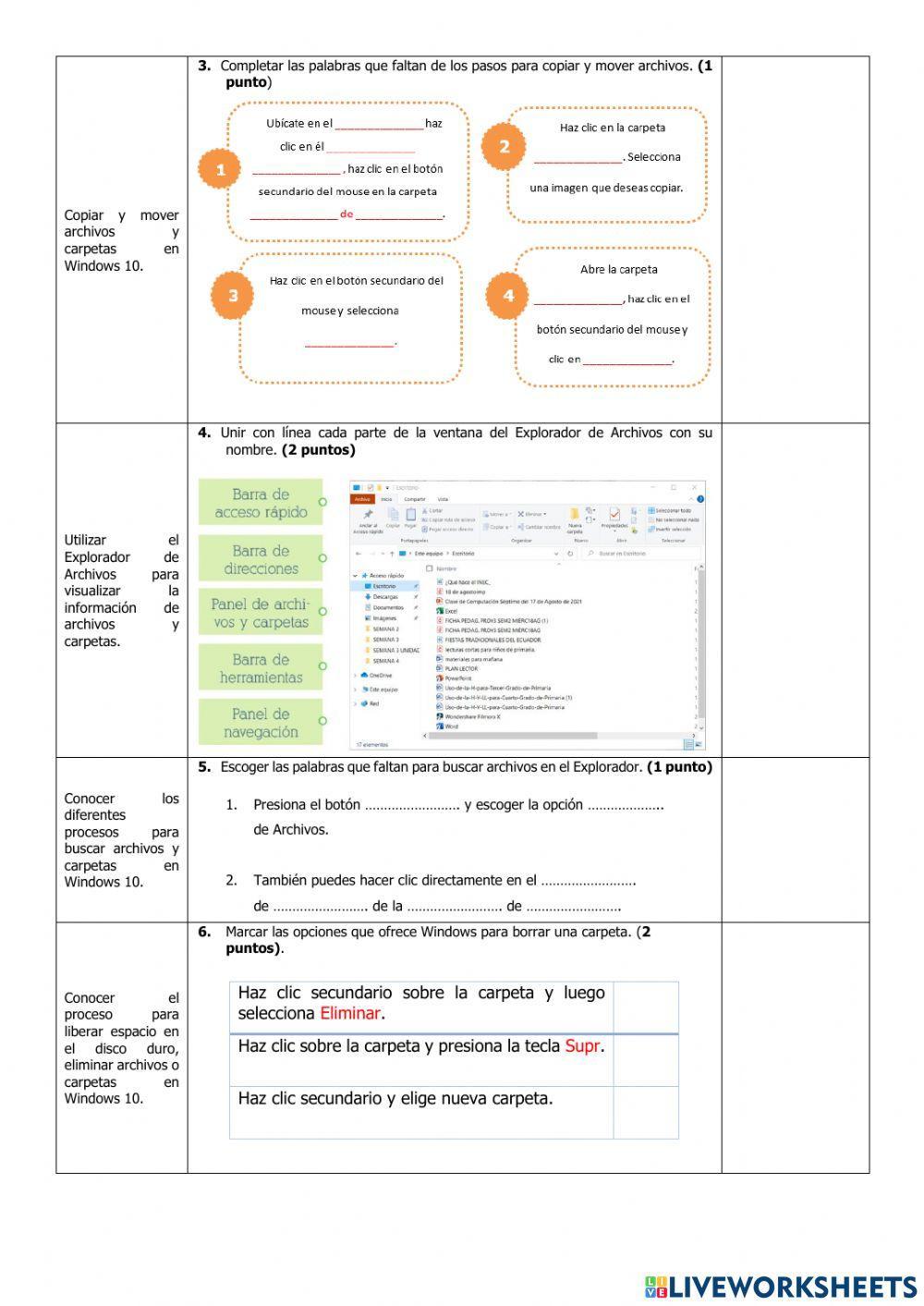 Evaluación de Computación Noveno del Tercer Parcial del Primer Quimestre