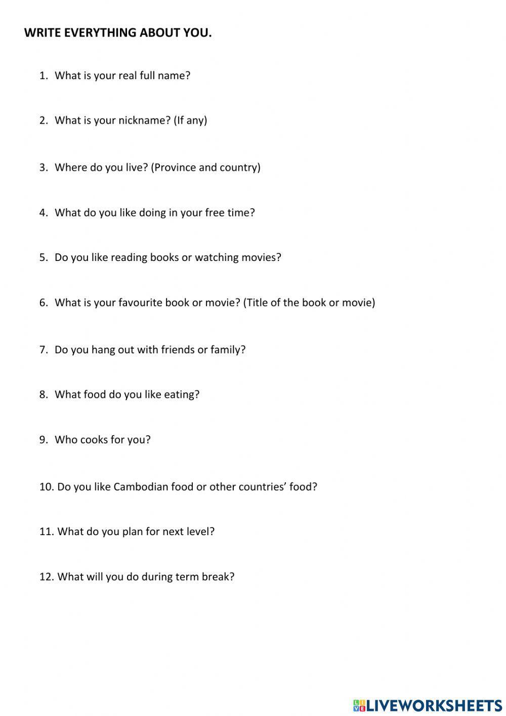 Write Everything About You.