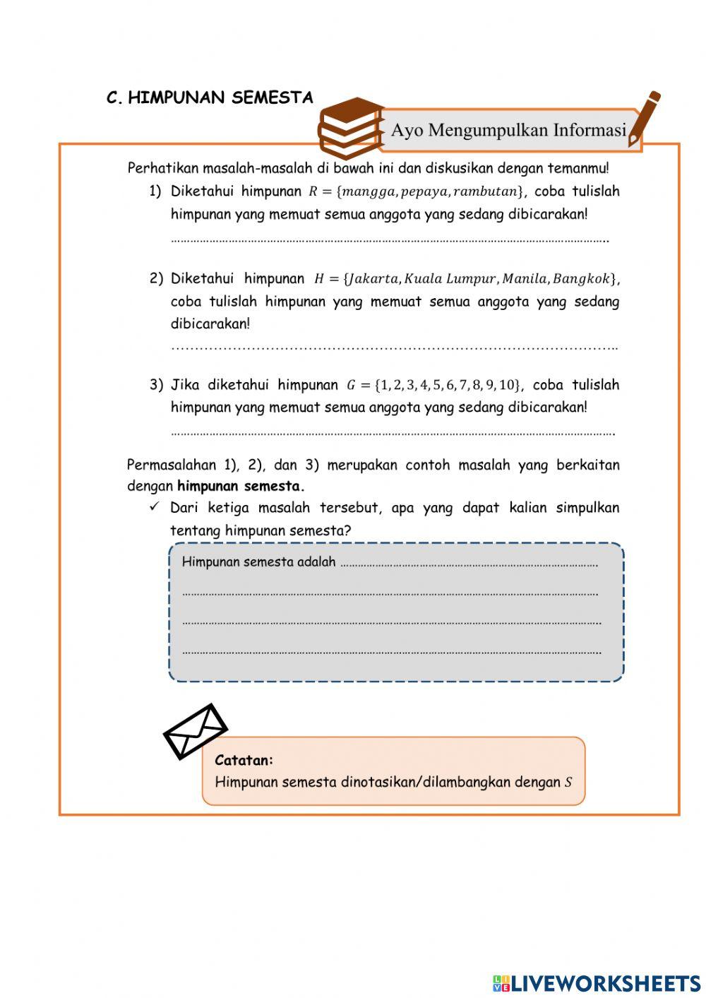 Himpunan Kosong, Himpunan semesta, Penyajian Himpunan