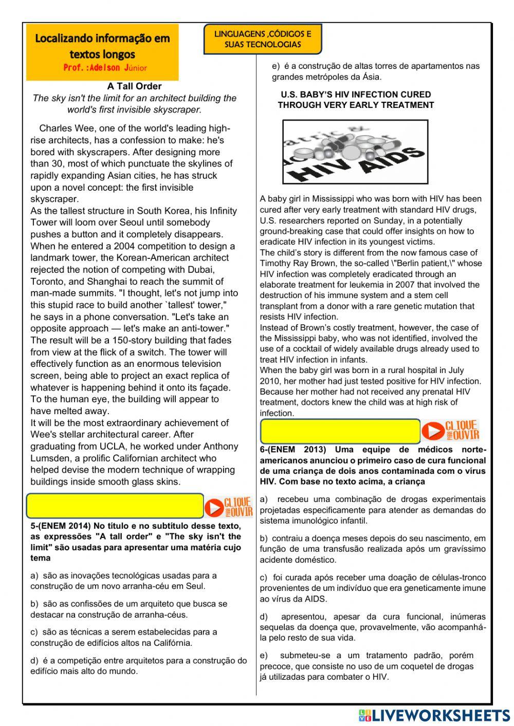 Questões Enem anos variados