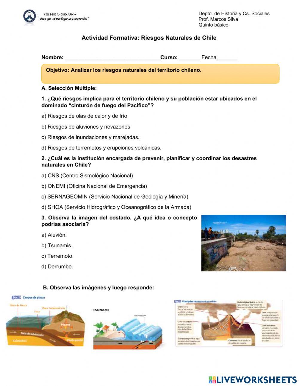 Formativa: Riesgos naturales de Chile