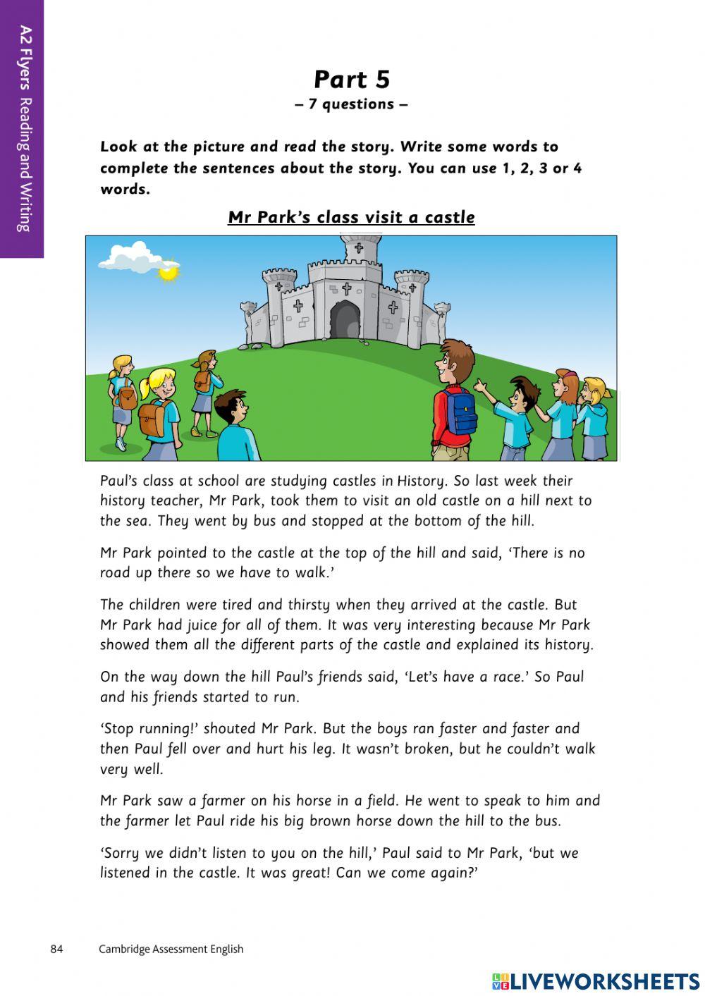 Flyers - Reading and writing - Parts 1 - 2 - 3 - 4 - 5