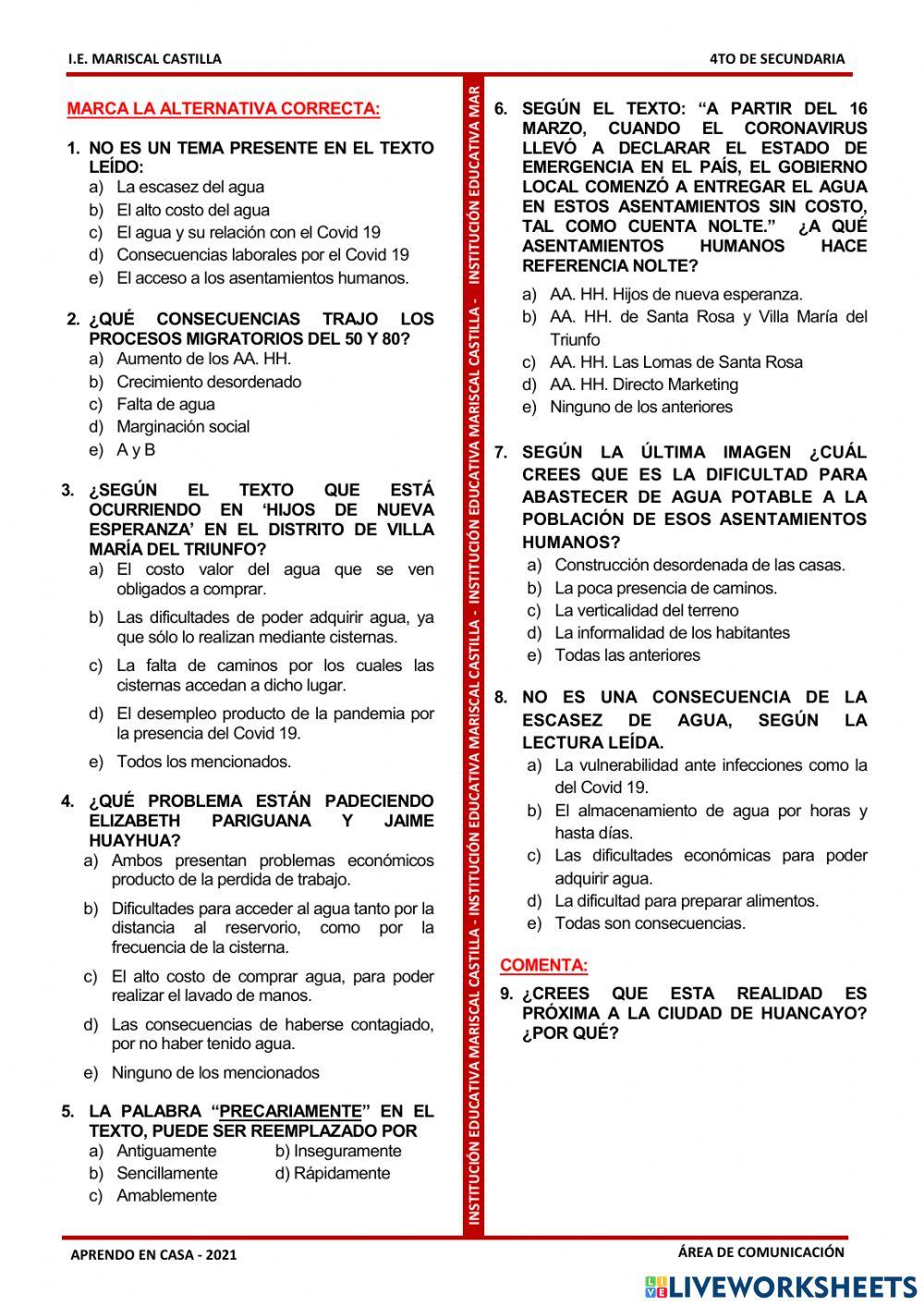 Prac. Lect. Escasez del agua