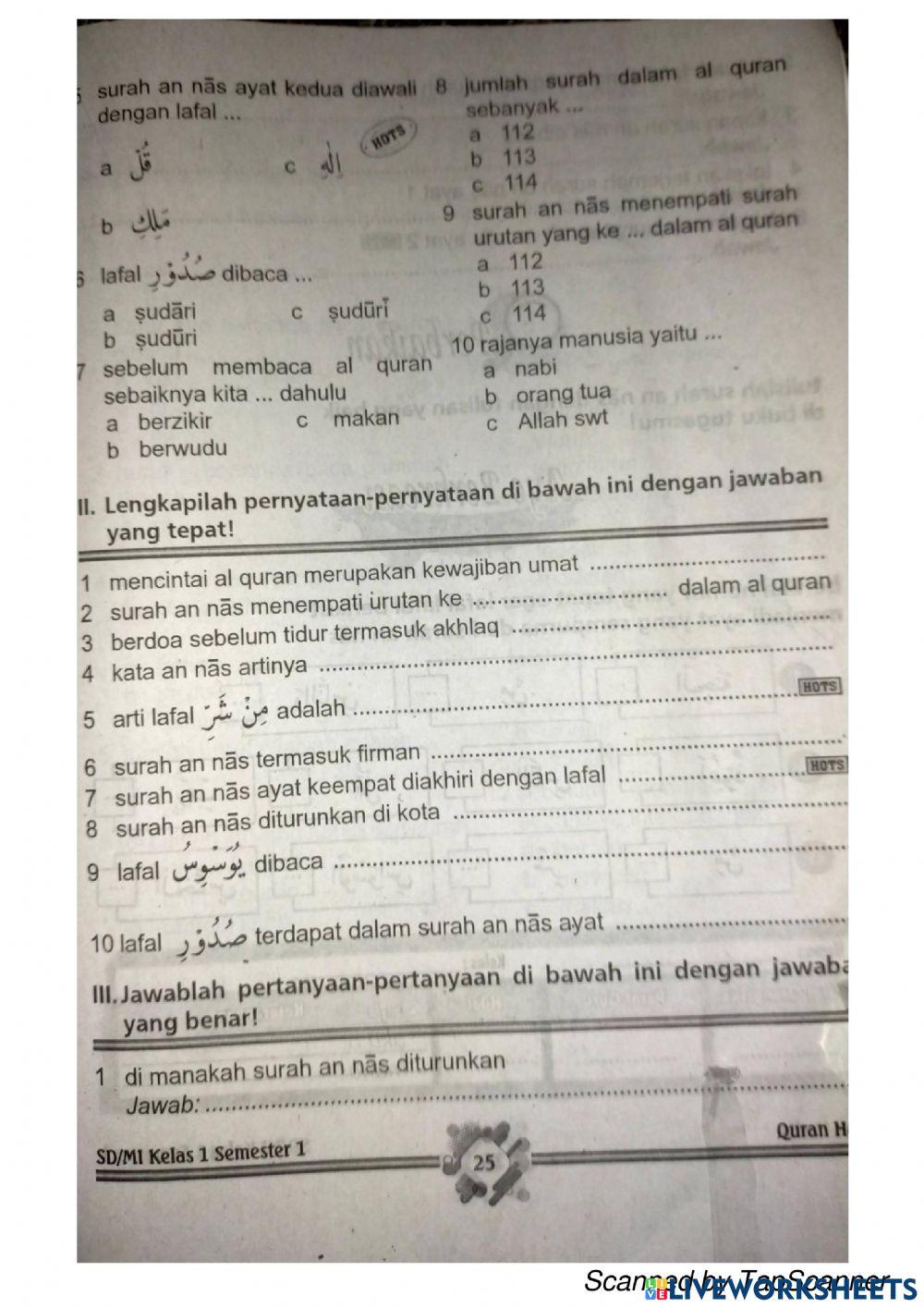 LLATIHAN QURAN KELAS 1 LLATIHAN QURAN KELAS 1